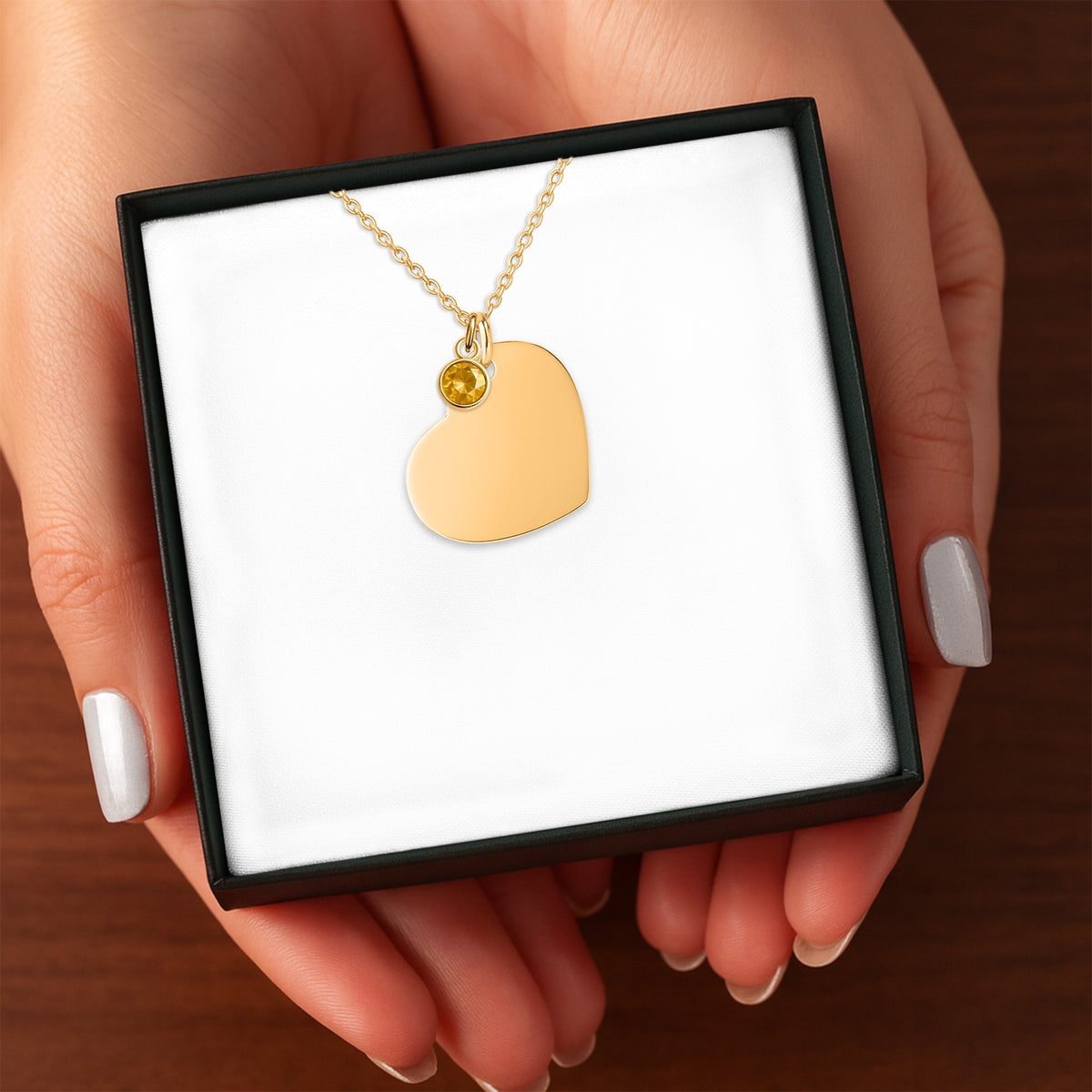 Heart Necklace with Birthstone