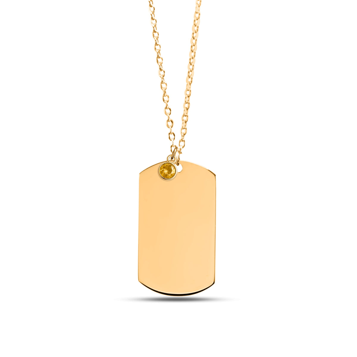 Tag Necklace with Birthstone