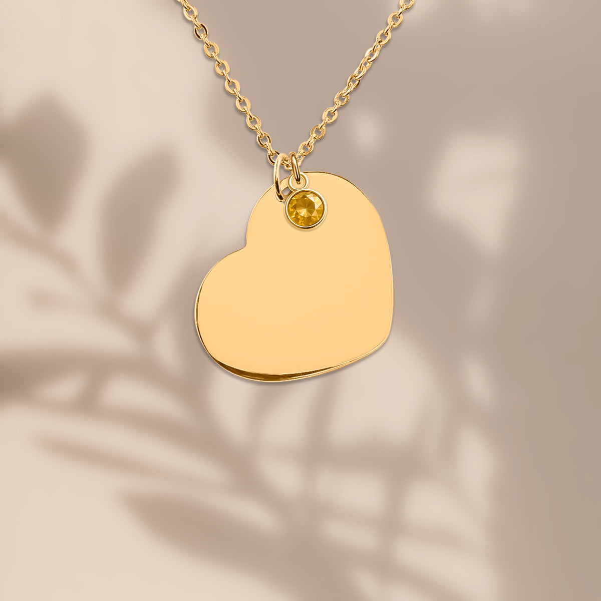 Heart Necklace with Birthstone