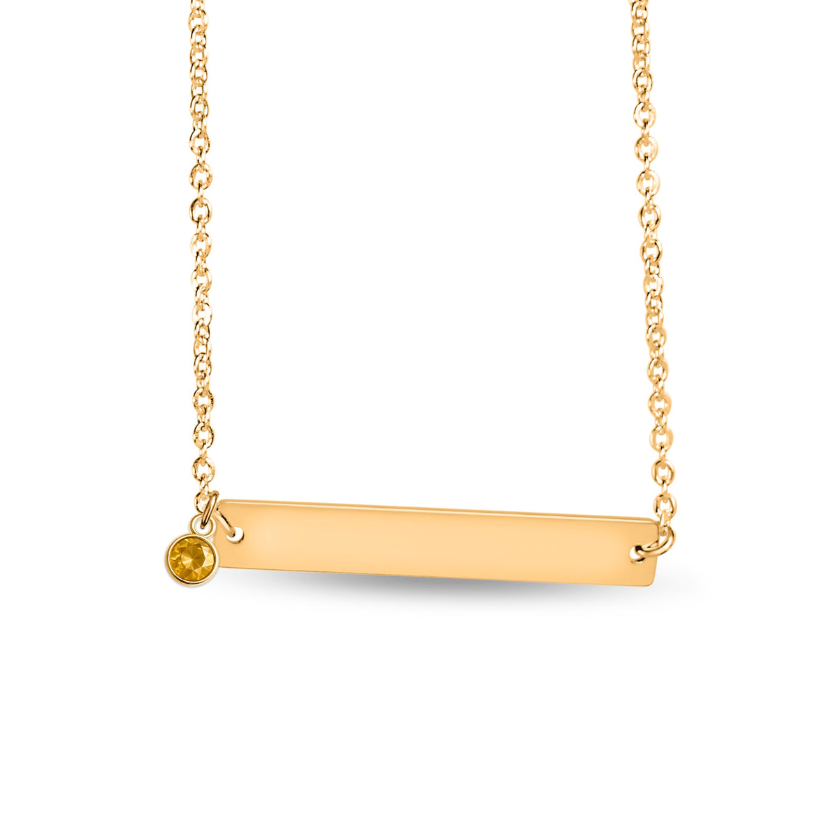 Horizontal Bar Necklace with Birthstone